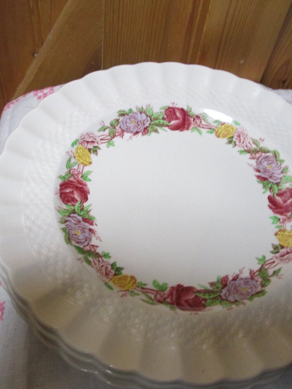 vintage lot of 9 Briar Rose lunecheon plates by Spode Copeland England